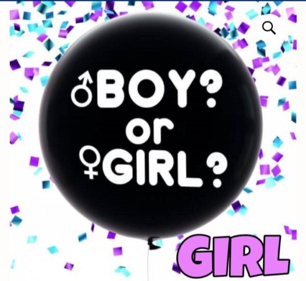 Gender reveal ballon girl