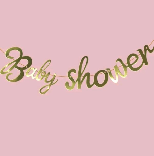 Goud kleurige slinger baby shower