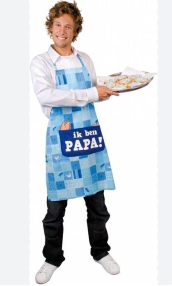 Blauw schort ik ben papa