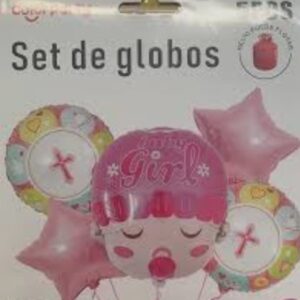 Baby girl helium ballon set 5 stuks
