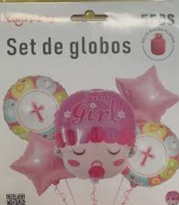 Baby girl helium ballon set 5 stuks